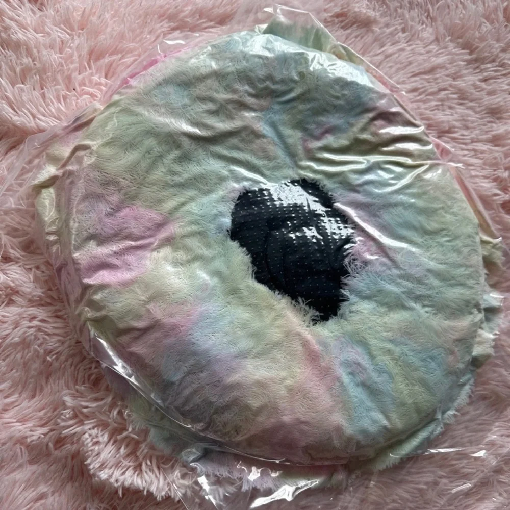 Dog bed new cat fluffy thick soft rainbow donut bed cat bed